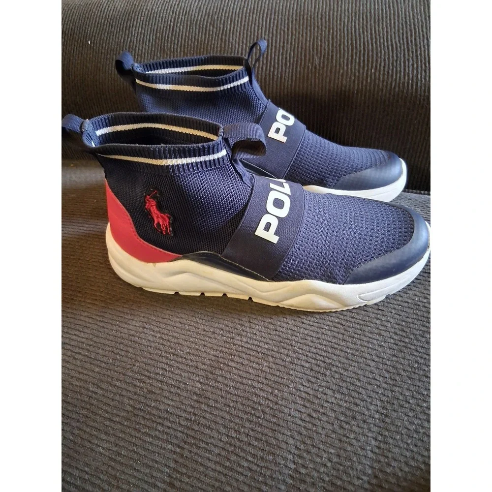 Polo Ralph Lauren Channing‎ Bootie Men's 7 Blue Red Slip On Boots